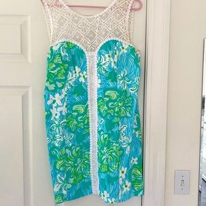 Blue and green Lilly Pulitzer lace top dress